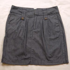 Banana Republic Grey Mini Skirt with Brown Buttons